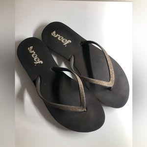 Reef Brown Glitter Thong Flip Flops